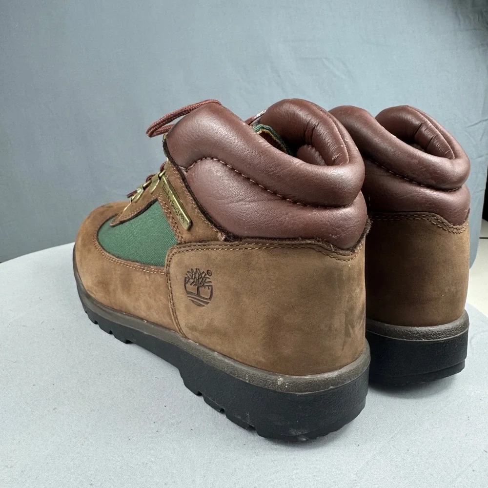 Timberland Field Boot Junior Big Kids Size 5.5 Brown Green Beef Broccoli 16937